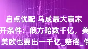 启点优配 乌成最大赢家？泽连斯基开条件：俄方赔数千亿，美欧也要出一千亿_赔偿_俄罗斯_和平