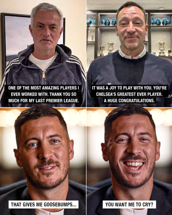 钱盈配 阿扎尔入选英超名人堂，穆帅送祝福：你是我合作过的最佳之一